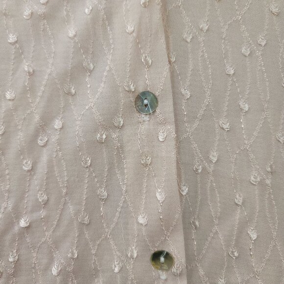 Shoulders To Go Blush Semi-Sheer Button-Down Cardigan M/L Blush Vintage Deadstoc - Picture 3 of 12